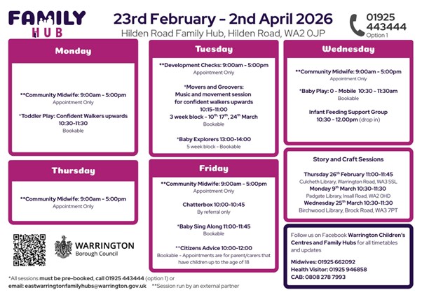 This is an image of the timetable.  An accessible version follows the image.